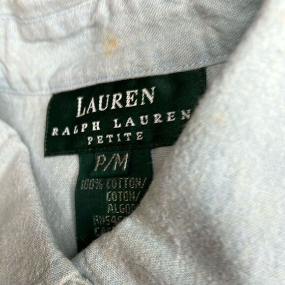 NWT LAUREN RALPH LAUREN Petites M Unisex Button Down Oxford Western Shirt - Picture 9 of 14